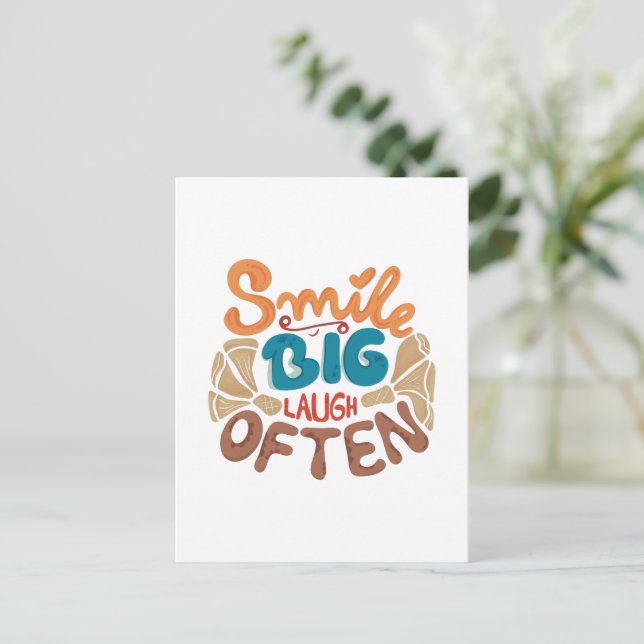 Tarjeta Postal de Sonríe Grande Ríe a Menudo (Anverso de pie)