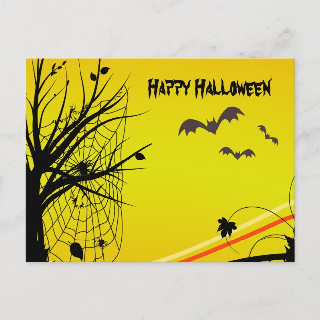 Tarjeta postal de Spider On Web Halloween (Anverso)