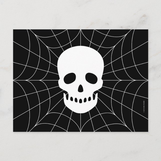 Tarjeta postal de Spiderweb Skull (Anverso)