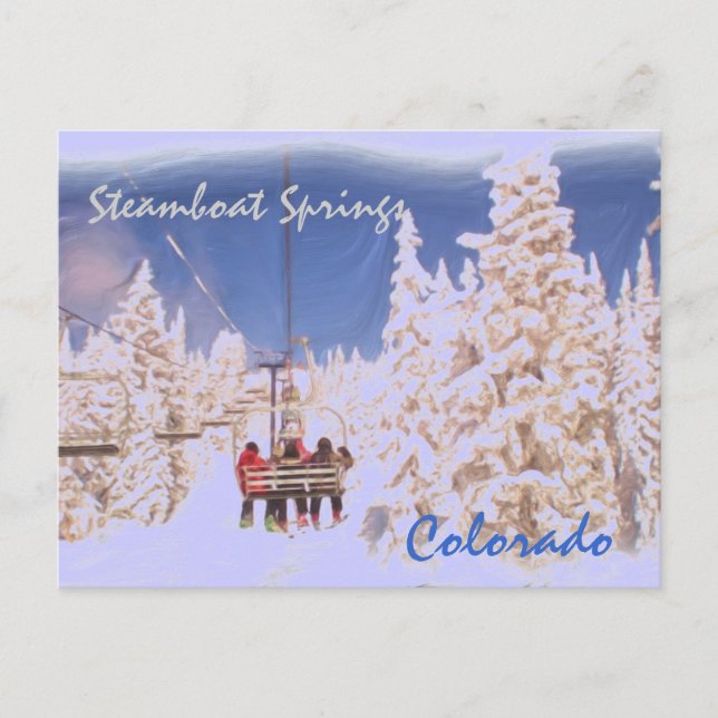 Tarjeta postal de Steamboat Springs Colorado (Anverso)