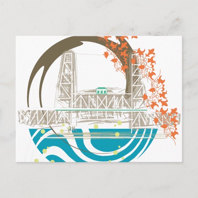 Tarjeta postal de Steel Bridge Portland (Anverso)