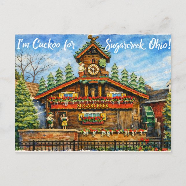 Tarjeta postal de Sugarcreek Ohio (Anverso)