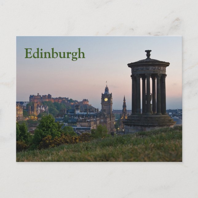 Tarjeta postal de Sunset de Edimburgo Cityscape (Anverso)