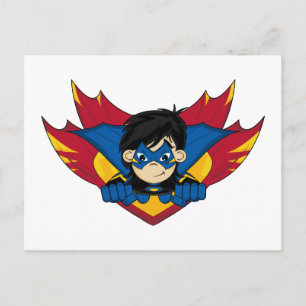Tarjeta postal de superhéroe enmascarado