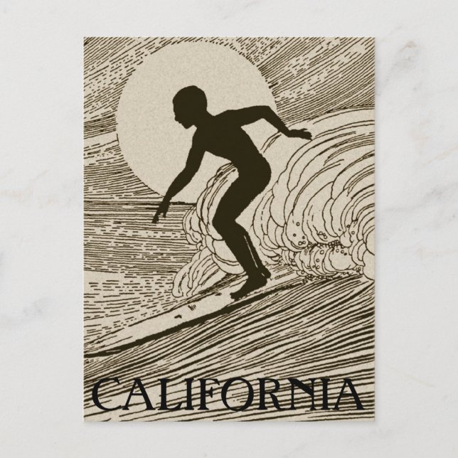 Tarjeta Postal de Surf Vintage (Anverso)