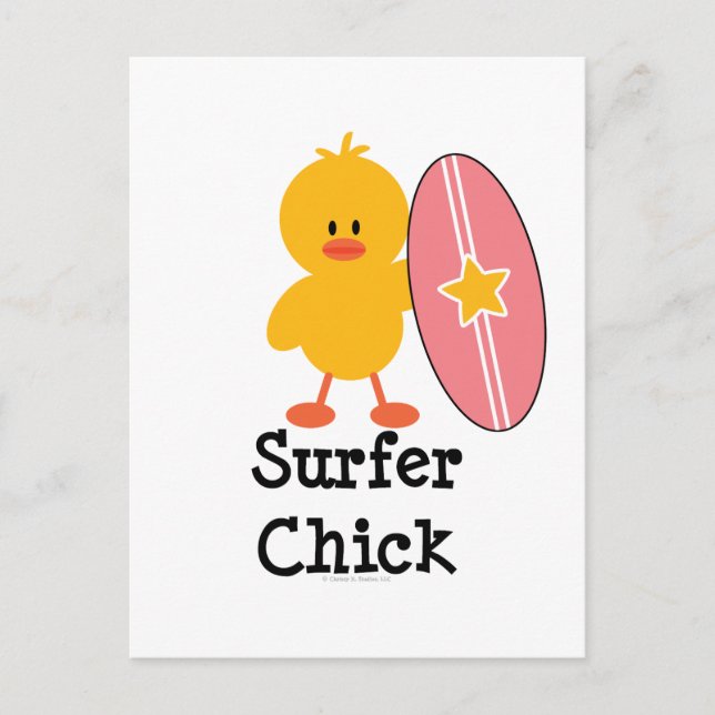 Tarjeta postal de Surfer Chick (Anverso)