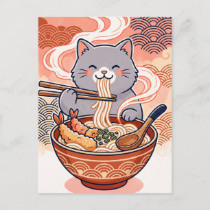 Tarjeta postal de Sushi Cat