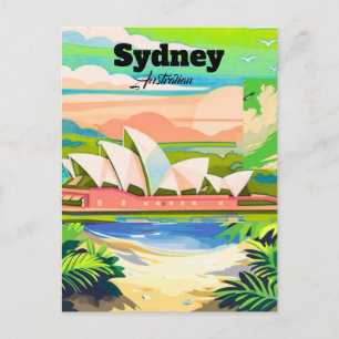 Tarjeta postal de Sydney, tarjeta de ciudad dibuja