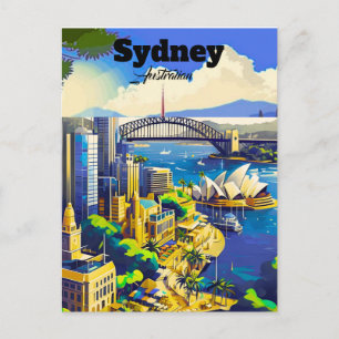 Tarjeta postal de Sydney, tarjeta de ciudad dibuja