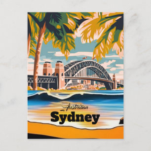 Tarjeta postal de Sydney, tarjeta de ciudad dibuja