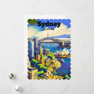 Tarjeta postal de Sydney, tarjeta de ciudad dibuja