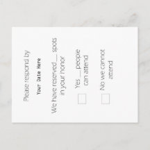Tarjeta postal de Tall RSVP