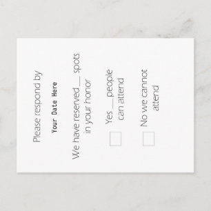 Tarjeta postal de Tall RSVP