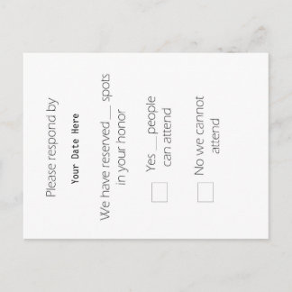 Tarjeta postal de Tall RSVP