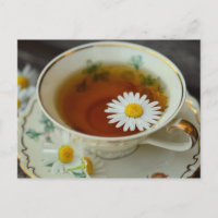 Tarjeta postal de taza de té para postcrossing
