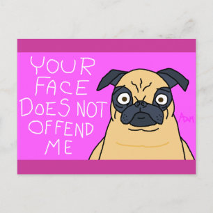 Tarjeta postal de taza de un Pug