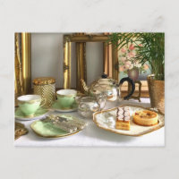 Tarjeta postal de té de la tarde