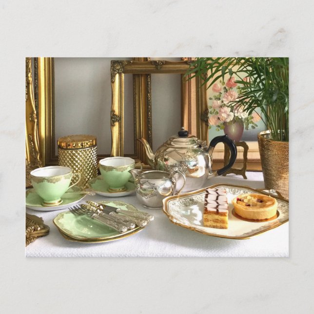 Tarjeta postal de té de la tarde (Anverso)