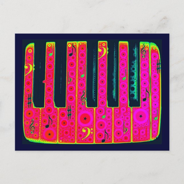 Tarjeta postal de teclas eléctricas (Anverso)