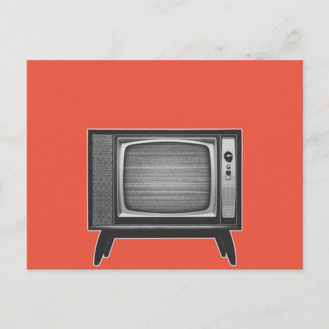 Tarjeta postal de televisor retro de arte pop (Anverso)