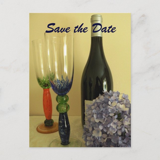 Tarjeta postal de tema de vino para guardar la fec (Anverso)