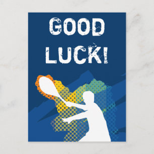 tarjeta postal de tenis Buena Suerte