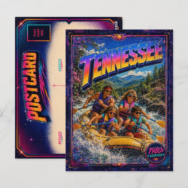 Tarjeta postal de Tennessee de los 80 retro (Anverso / Reverso)