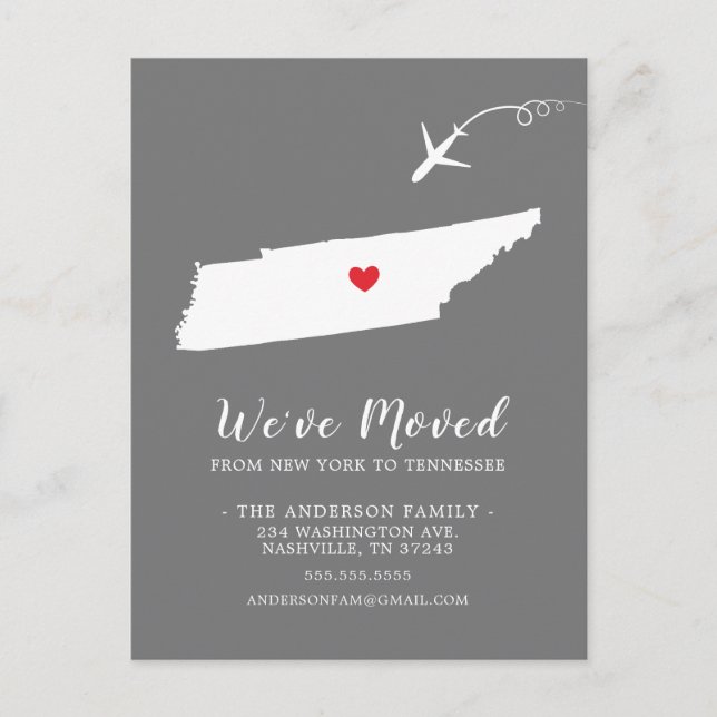 Tarjeta postal de TENNESSEE del estado de Invitaci (Anverso)