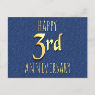 Tarjeta postal de tercer aniversario