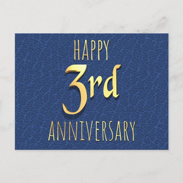 Tarjeta postal de tercer aniversario (Anverso)