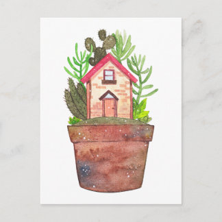 Tarjeta postal de terrario de planta caprichosa