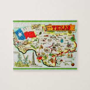 Tarjeta postal de Texas 8x10 Rompecabezas Mapa