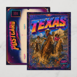 Tarjeta postal de Texas de los 80 retro