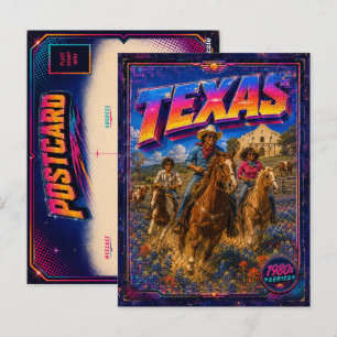 Tarjeta postal de Texas de los 80 retro