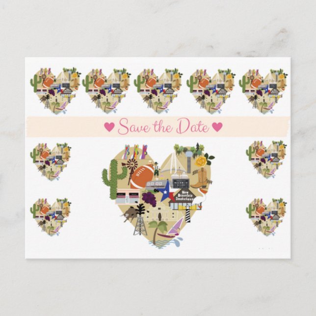 Tarjeta Postal de Texas para Guardar la Fecha (Anverso)