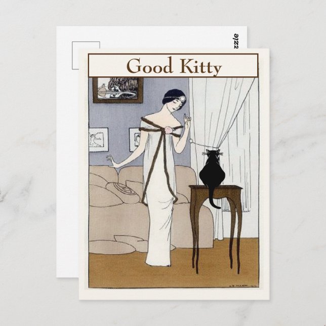 Tarjeta postal de texto CAT vintage (Anverso / Reverso)