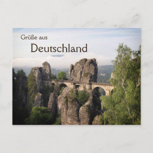 Tarjeta postal de texto del puente de Bastei en Al