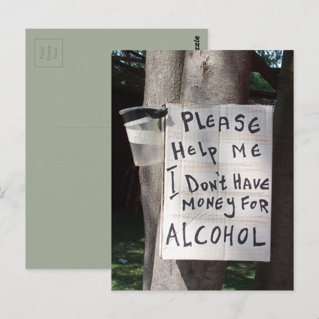 Tarjeta postal de texto divertida (Anverso / Reverso)