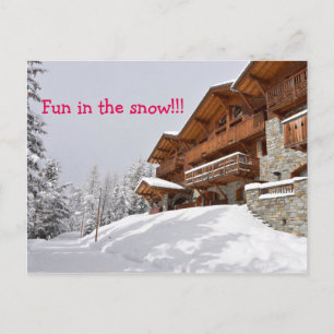 Tarjeta postal de texto en chalé de Ski resort