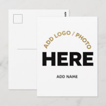 Tarjeta postal de texto y foto con logotipo empres