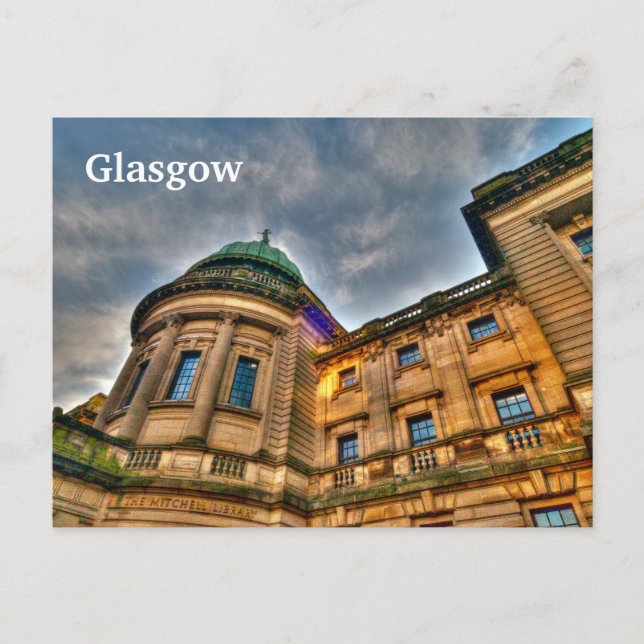 Tarjeta postal de The Mitchell Library, Glasgow, E (Anverso)