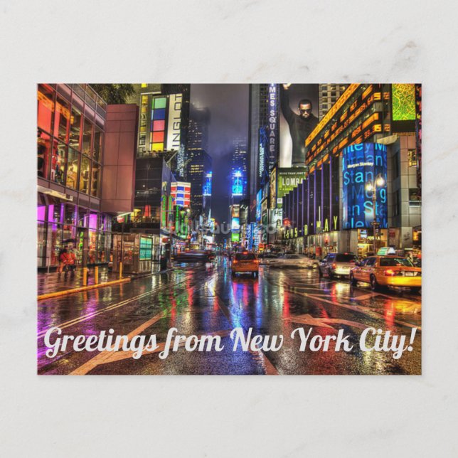 Tarjeta postal de Times Square de Nueva York (Anverso)