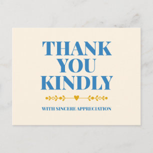 Tarjeta Postal de Tipografía Elegante 'Gracias ama
