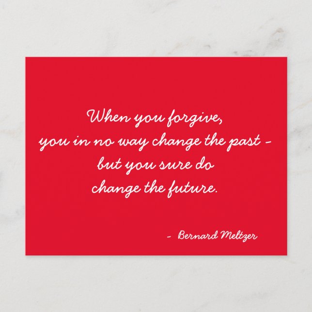 Tarjeta postal de tipografía Inspiradora de perdón (Anverso)