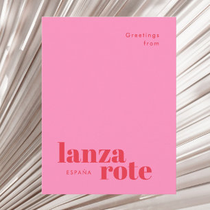 Tarjeta postal de tipografía moderna de Lanzarote 