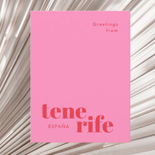 Tarjeta postal de tipografía moderna de Tenerife E