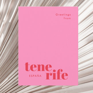Tarjeta postal de tipografía moderna de Tenerife E