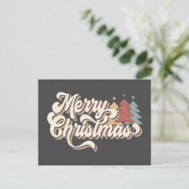 Tarjeta Postal de Tipografía Retro Vintage Feliz N