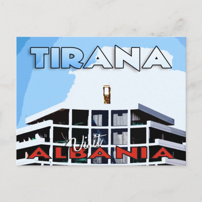 Tarjeta postal de Tirana, Visita Albania (Anverso)