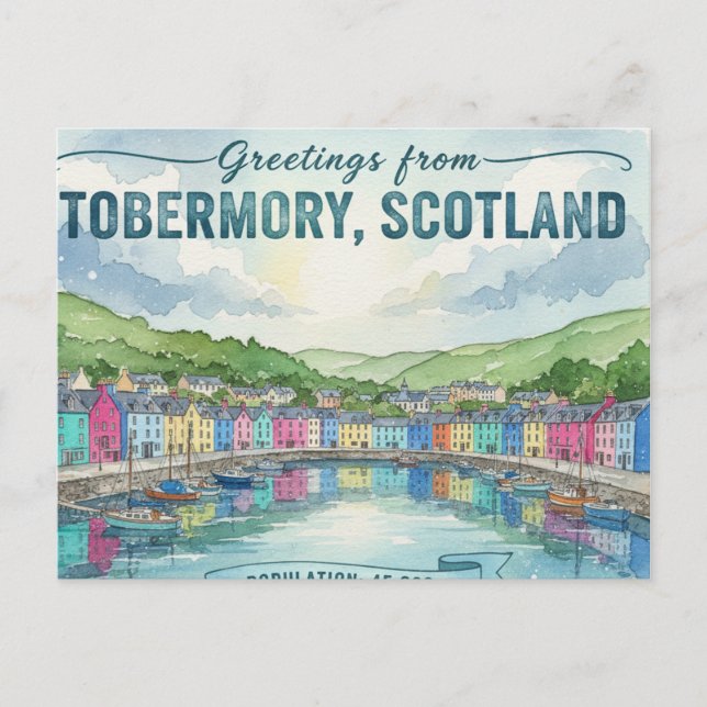 Tarjeta postal de Tobemory Escocia (Anverso)
